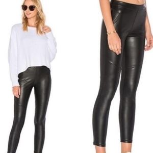 Free People Womens Vegan leather Pull-on legging Exposed Seams Size 30